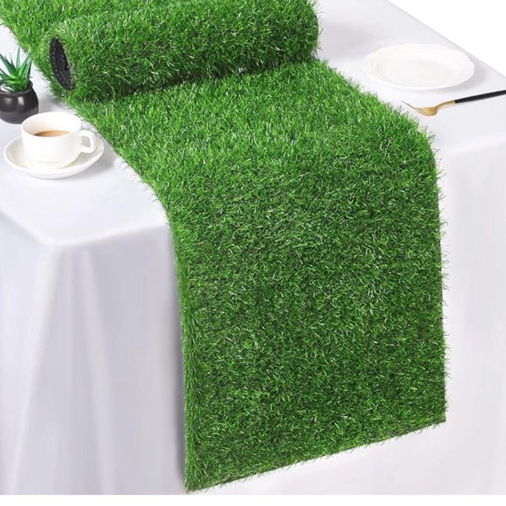 Never Used Artificial Grass Table Runners 14 x 72 Inch Green Grass